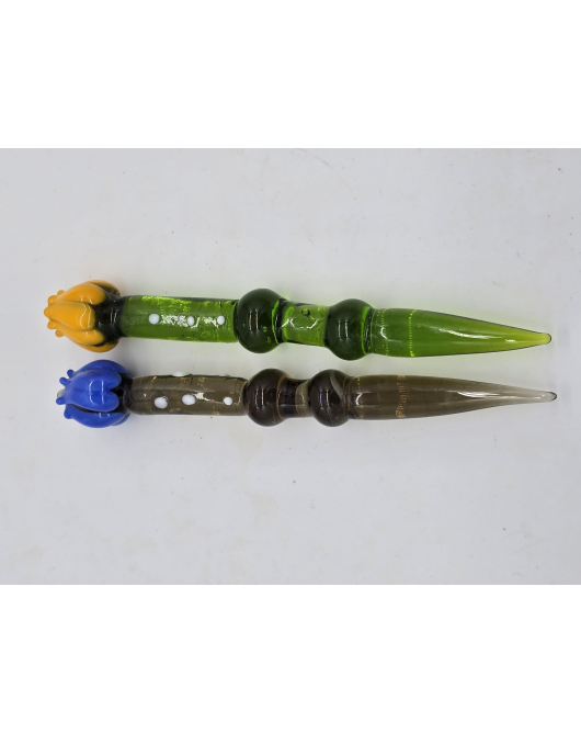 Glass Dab Tool w/Flower Design 5in (each)