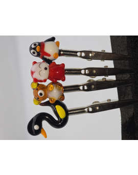 Glass Characters /w Clip (each)