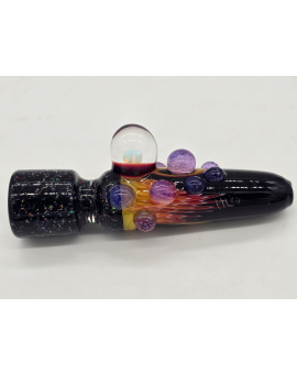 Hand Blown Glass Chillum Fire Opal
