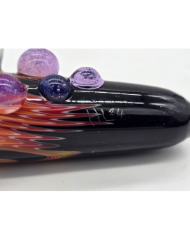 Hand Blown Glass Chillum Fire Opal