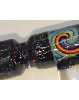 Hand Blown Chillum Multi Design With Opal