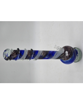 Black Blue &amp; White Swirl Bong