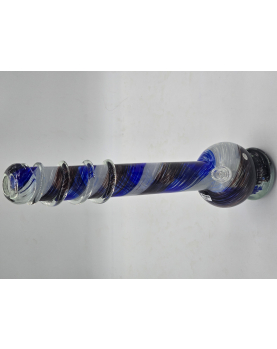 Black Blue &amp; White Swirl Bong