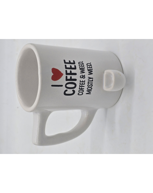 I Love Coffee Ceramic Mug Pipe