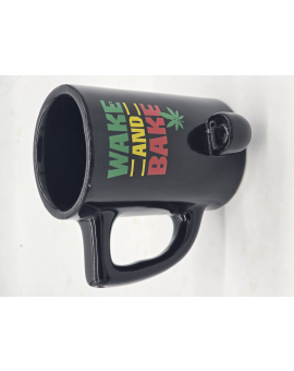 WAKE AND BAKE Ceramic Pipe Mug