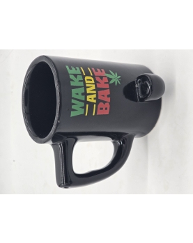 WAKE AND BAKE Ceramic Pipe Mug