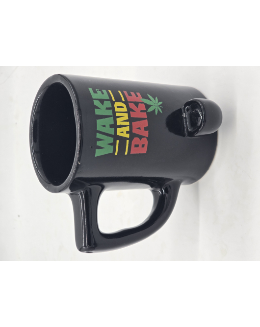 WAKE AND BAKE Ceramic Pipe Mug