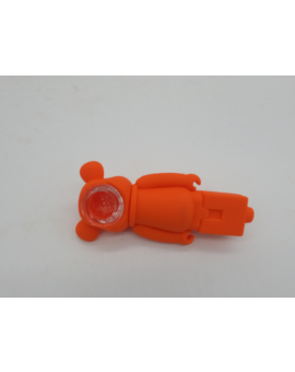 orange bear character pipe