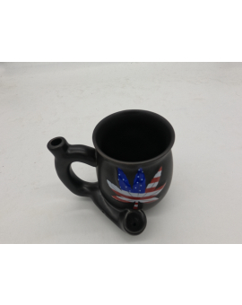 American Flag Weed Leaf Ceramic pipe mug