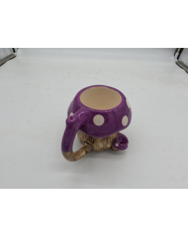 Purple Mushroom Ceramic Pipe Mug