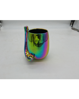 Iridescent ceramic pipe mug