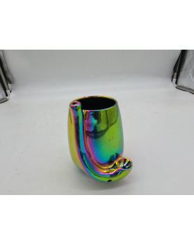 Iridescent ceramic pipe mug