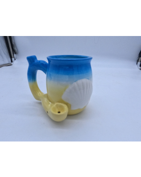 seashell ceramic pipe mug