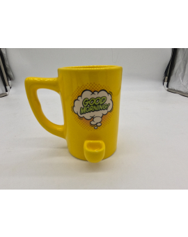 good morning ceramic pipe mug