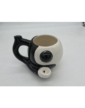 Yin and Yang ceramic pipe mug