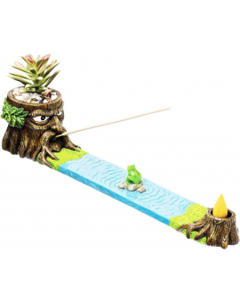12.5in Incense Burner - Treeman w/Succulent Plant
