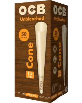 OCB Unbleached Virgin Cones, 1.25 - (50 cones/box)