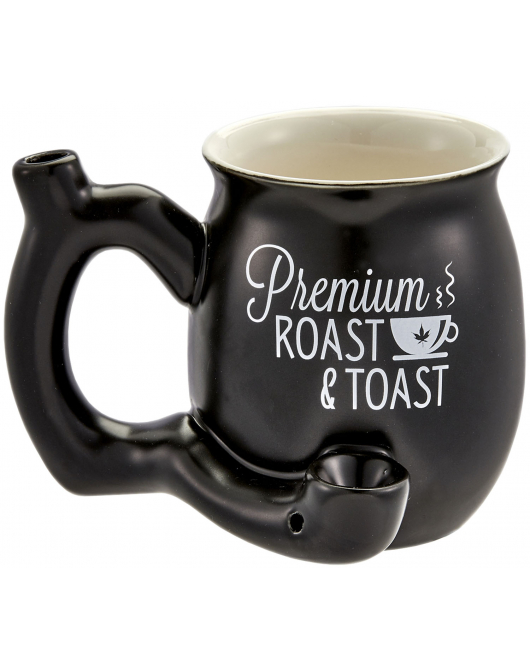 Roast & Toast Ceramic Pipe Mug, Matte Black (11oz)