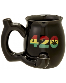 420 Ceramic Pipe Mug, Black (11oz)