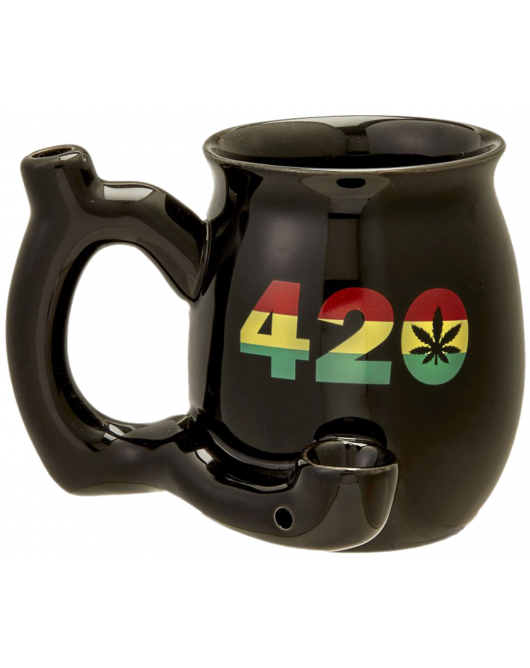 420 Ceramic Pipe Mug, Black (11oz)