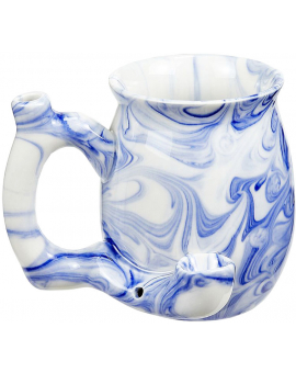 Marble Ceramic Pipe Mug, Blue (11oz)