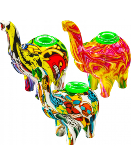 4" Printed Silicone Elephant Bubbler (1pc)