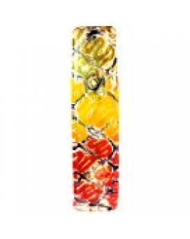 4" Heavy Gold Fumed Pipe w/ Rasta Colors